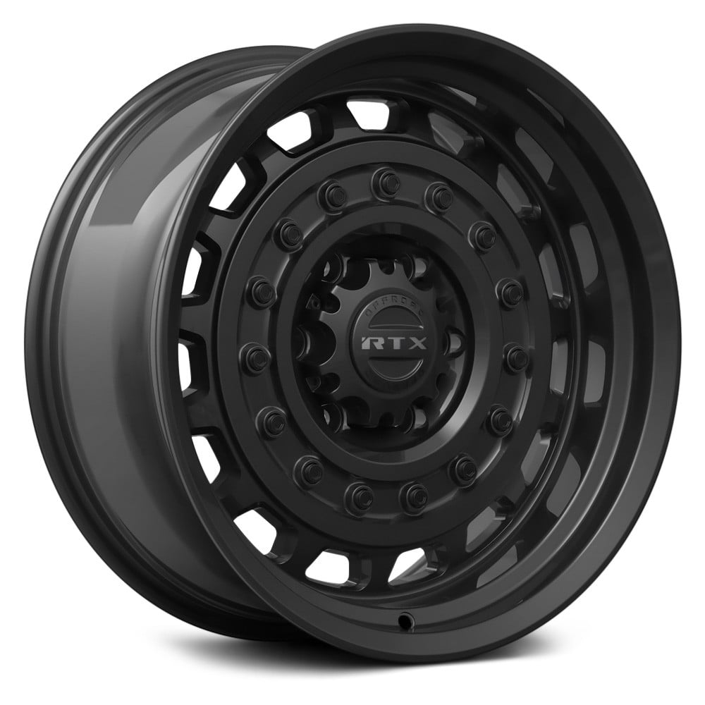 RTW083308 17 x 9 in. 6 Lug x 139.7 mm Bolt Pattern, 12 mm Offset & 106.1 mm Center Bore Crusader Satin Black Aluminum Wheel