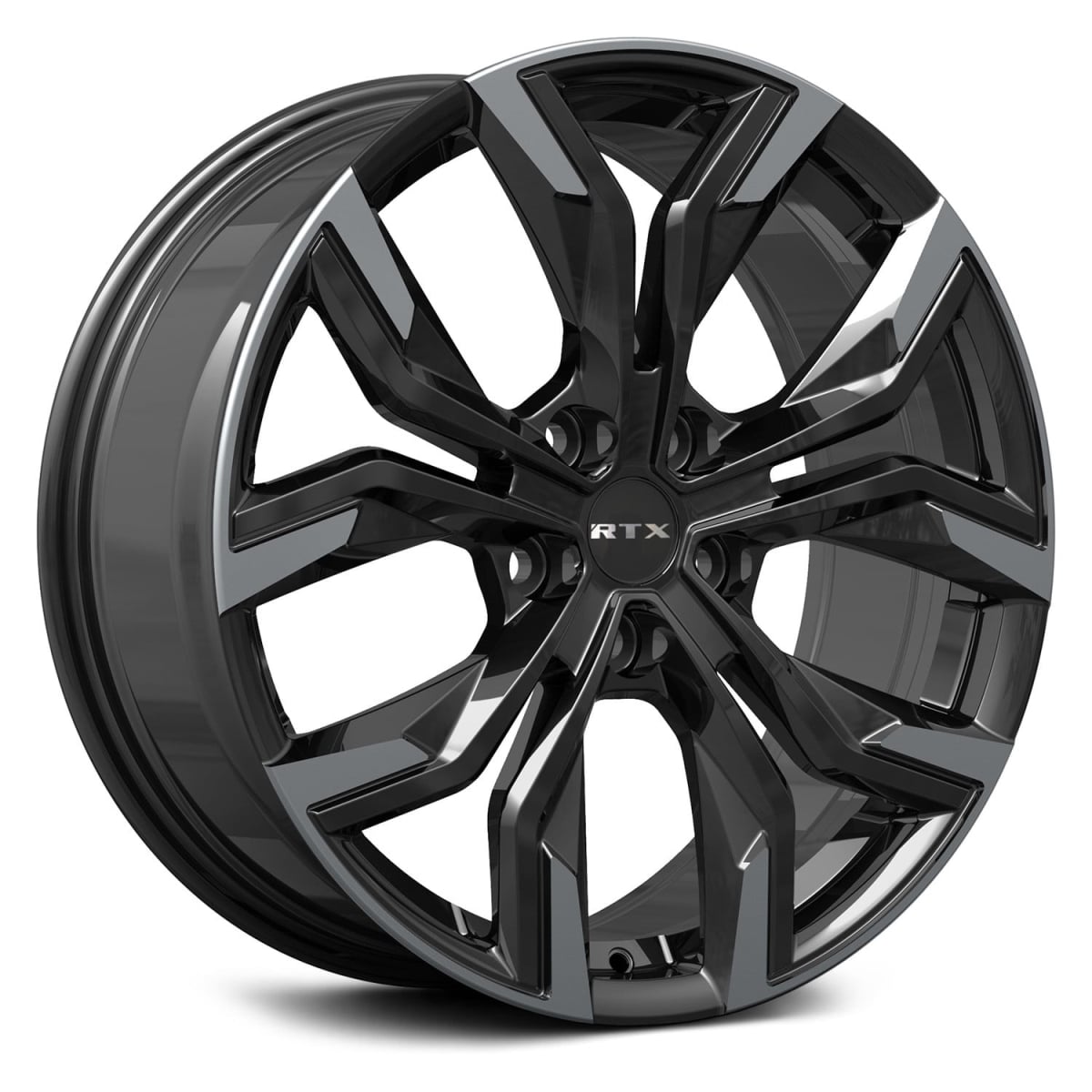 RTW083368 19 x 8 in. 5 Lug x 115 mm Bolt Pattern, 45 mm Offset & 70.3 mm Center Bore Venom Gloss Black Machined Aluminum Wheel