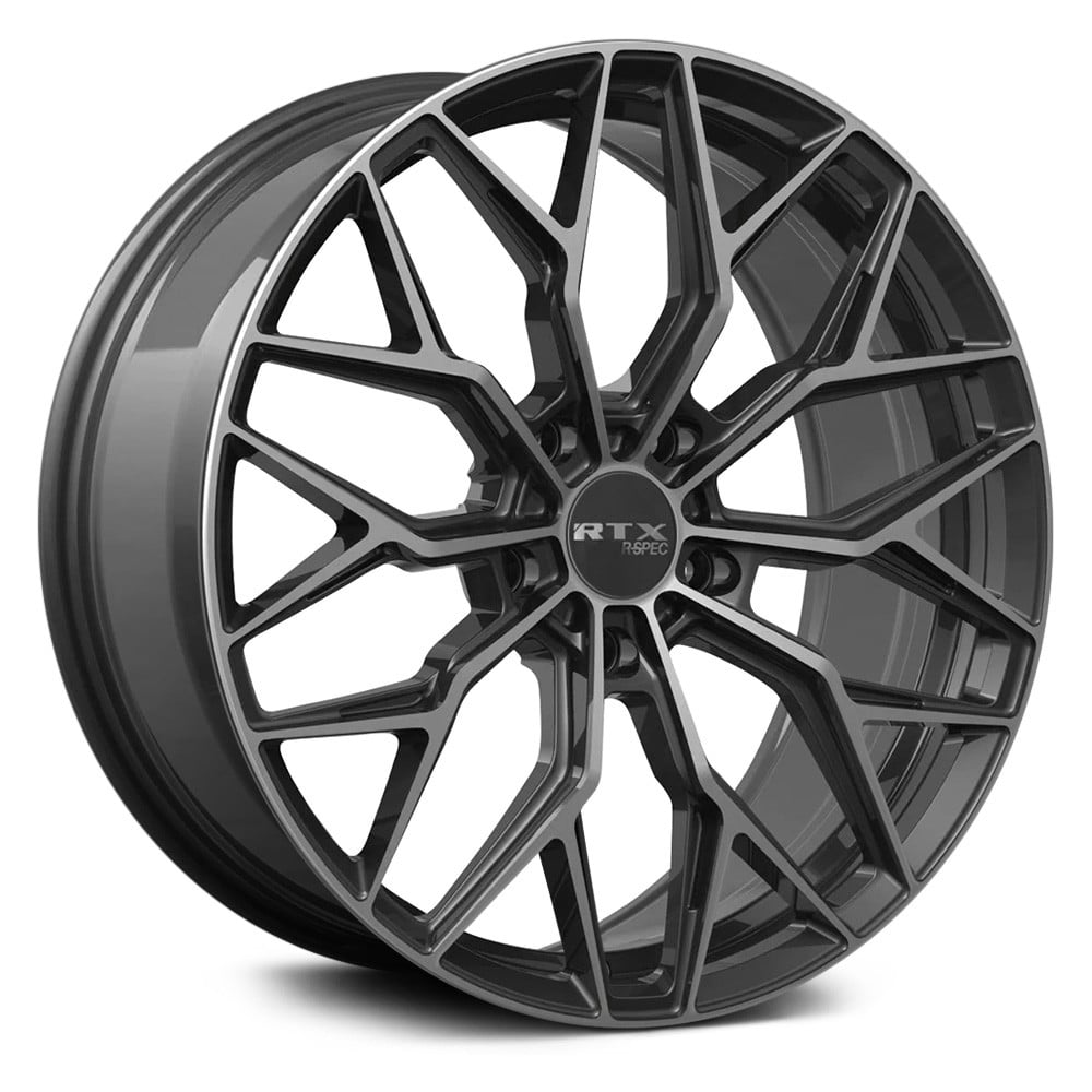 RTW083156 20 x 8.5 in. 5 Lug x 114.3 mm Bolt Pattern, 38 mm Offset & 67.1 mm Center Bore RS02 Gloss Black Machined Aluminum Wheel