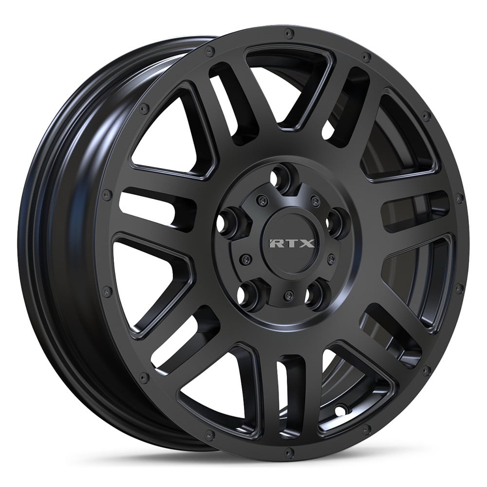 RTW083175 16 x 6 in. 5 Lug x 160 mm Bolt Pattern, 45 mm Offset & 65.1 mm Center Bore Adventure Satin Black Wheel