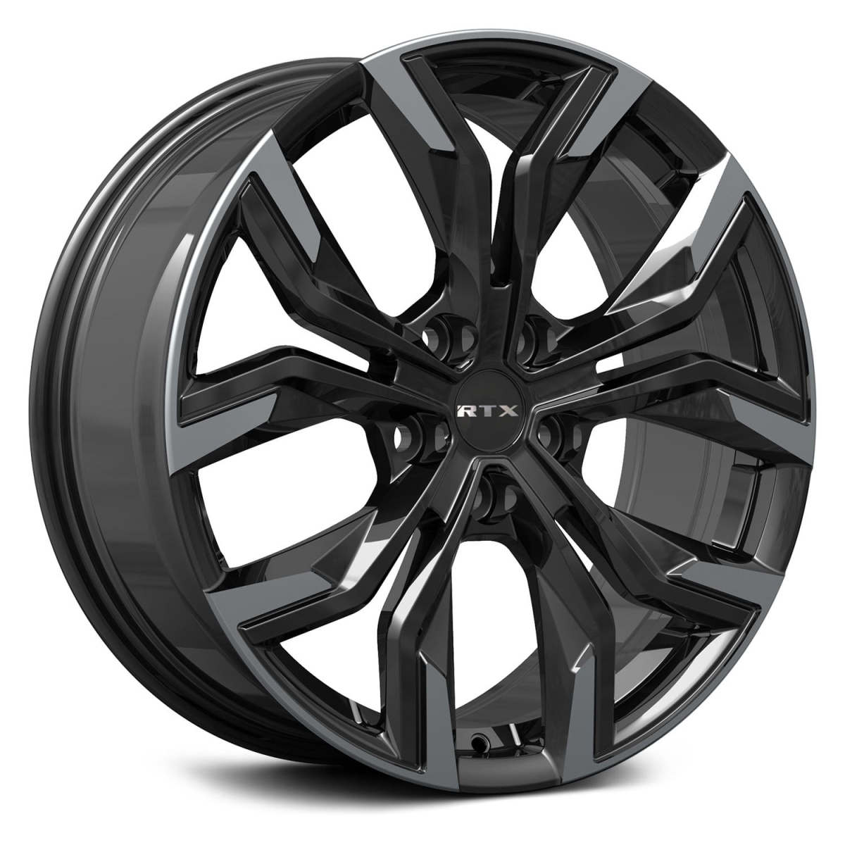 RTW083364 18 x 7.5 in. 5 Lug x 114.3 mm Bolt Pattern, 42 mm Offset & 67.1 mm Center Bore Venom Gloss Black Machined Aluminum Wheel