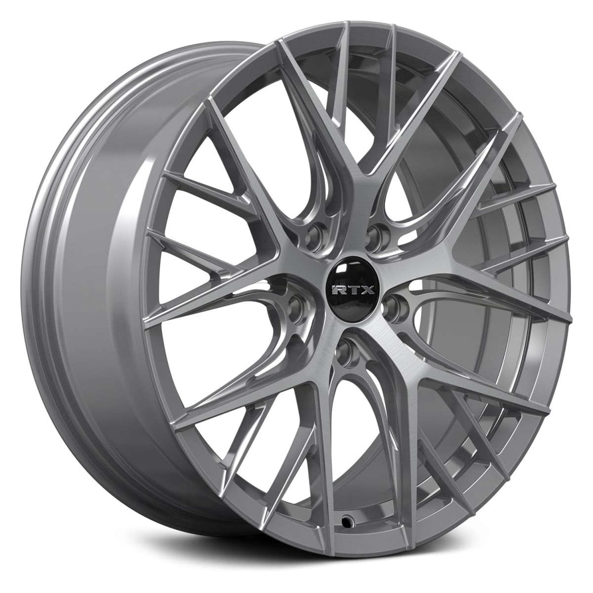 RTW083019 18 x 8 in. 5 Lug x 114.3 mm Bolt Pattern, 40 mm Offset & 73.1 mm Center Bore Valkyrie Lite Gunmetal Machined Aluminum Wheel