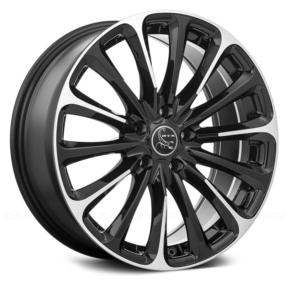 RTW081672 17 x 7.5 in. 5 Lug x 114.3 mm Bolt Pattern, 42 mm Offset & 73.1 mm Center Bore Poison Gloss Black Machined Aluminum Wheel