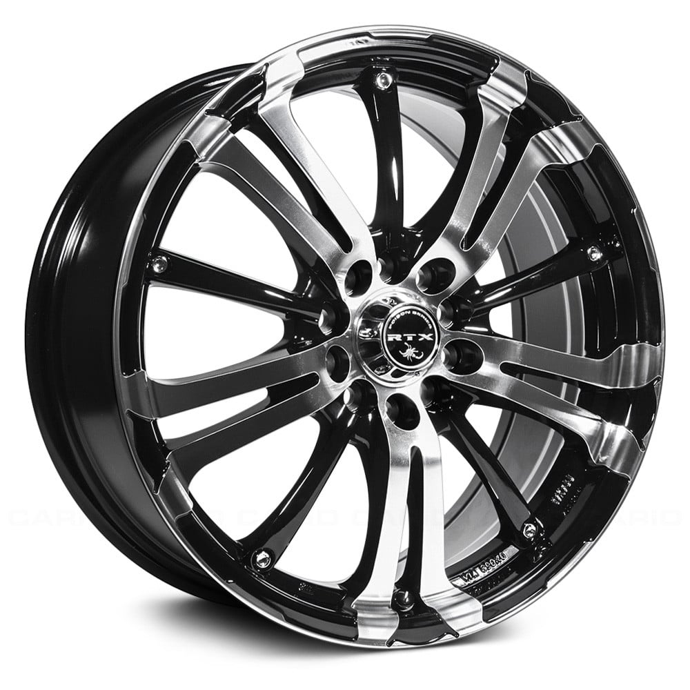 RTW082661 16 x 7 in. 5 Lug x 100-114.3 mm Bolt Pattern, 40 mm Offset & 73.1 mm Center Bore Arsenic Black Machined Aluminum Wheel