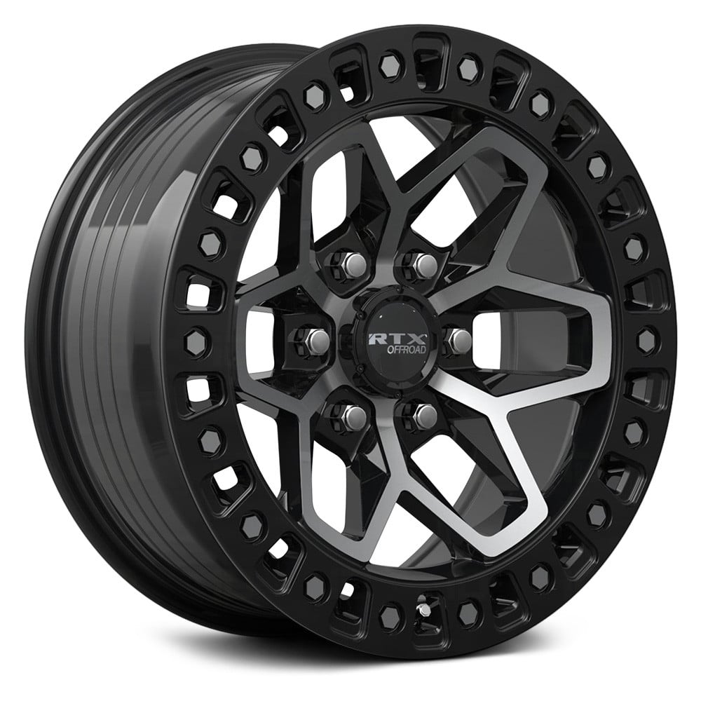 RTW082985 18 x 9 in. 5 Lug x 127 mm Bolt Pattern, 0 mm Offset & 71.5 mm Center Bore Zion Gloss Black Machined Aluminum Wheel