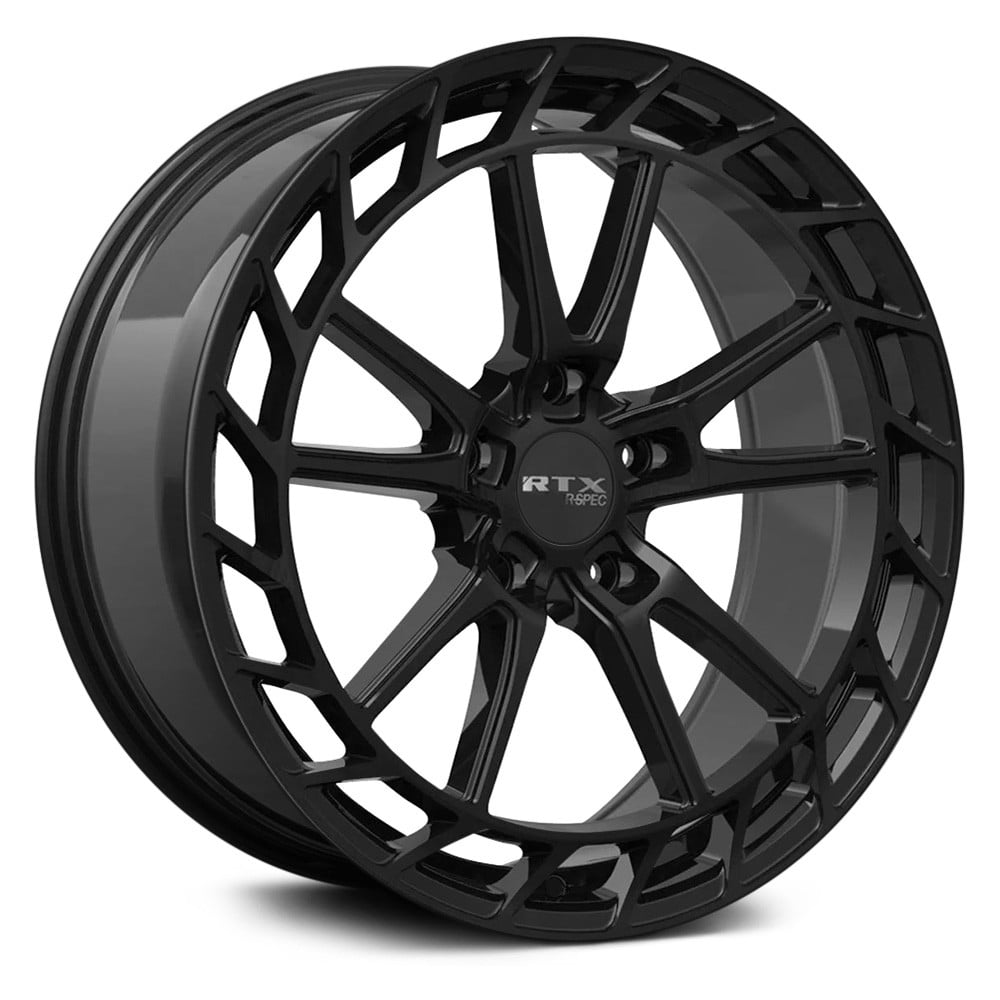 RTW083074 18 x 8 in. 5 Lug x 114.3 mm Bolt Pattern, 40 mm Offset & 67.1 mm Center Bore RS05 Gloss Black Aluminum Wheel