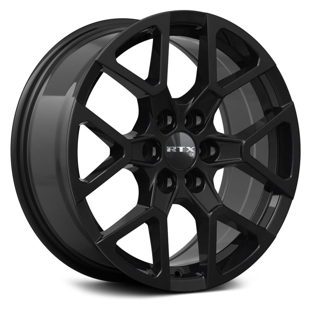 RTW083236 18 x 8 in. 6 Lug x 120 mm Bolt Pattern, 35 mm Offset & 67.1 mm Center Bore GM02 Gloss Black Aluminum Wheel