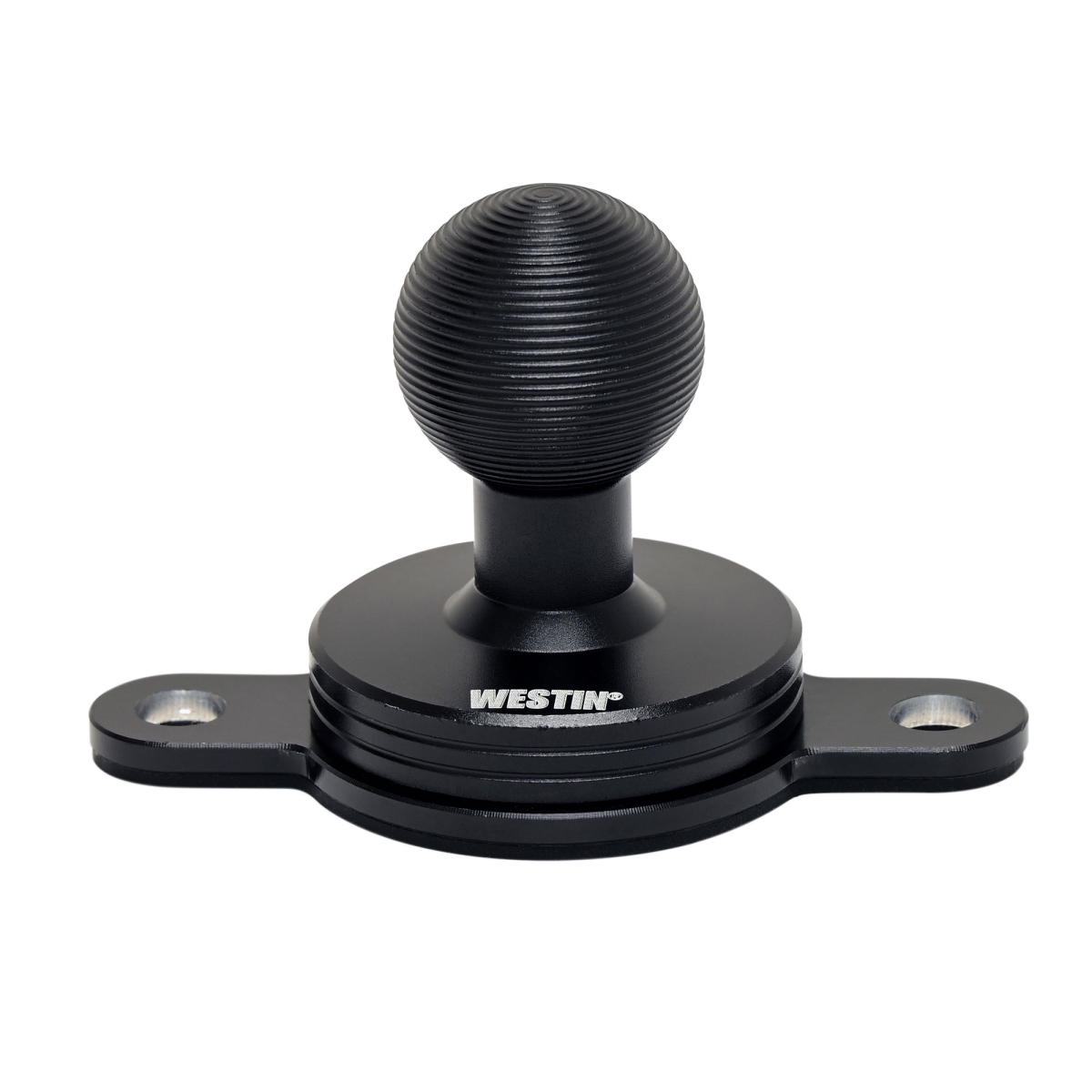 WES10-21015 20 mm & Ball 47 mm AMPS Pattern 2-Hole Ball Mounting Base, Semigloss Black