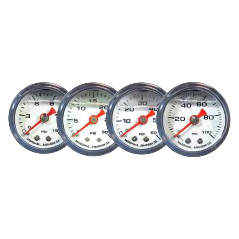 0-60 PSI Liquid Filled White Pressure Gauge