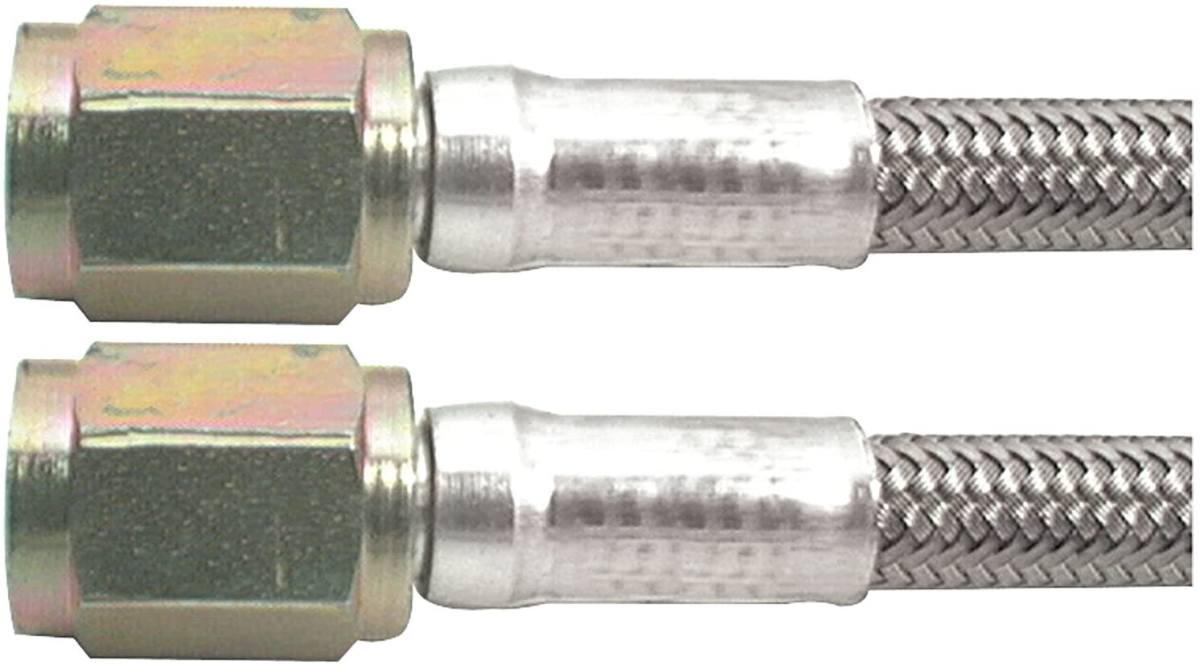 15 in. No.3 Dot Stainless Steel Braid Red Cover Brake Line