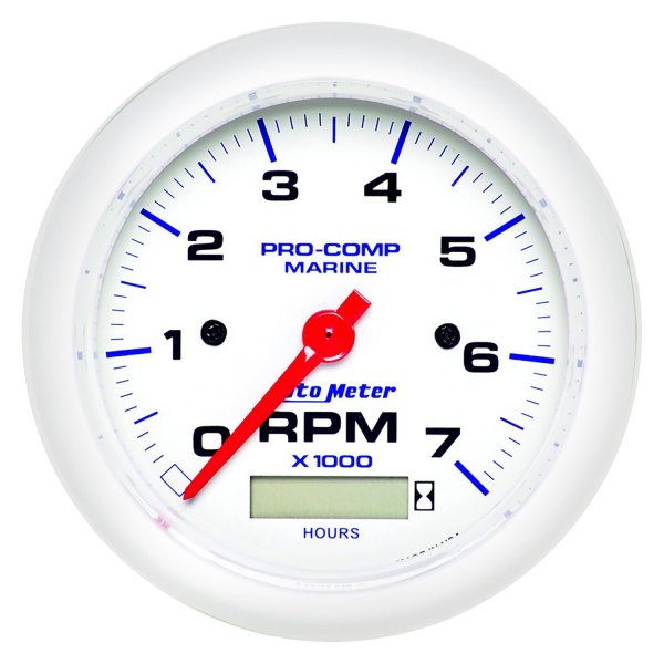 Picture of Auto Meter ATM200890 3.375 in. 7K RPM Tachometer Gauge with Hourmeter Marine White
