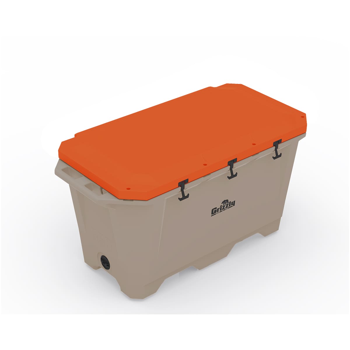 GZC4400931 350 qt. Extra Large Hard-Sided Camping Cooler, White Tail & Orange