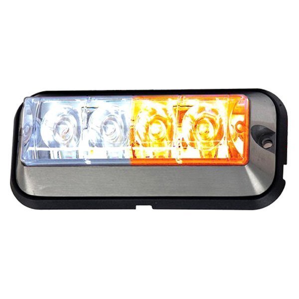 Raised 5 Inch Amber/Clear LED Strobe Light with 19 Flash Patterns