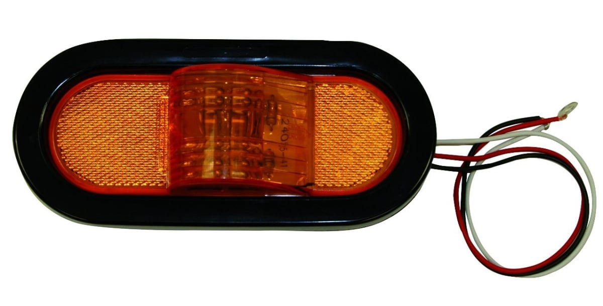 6 Inch Amber Oval Mid-Turn Signal-Side Marker Light Kit with 9 LEDs