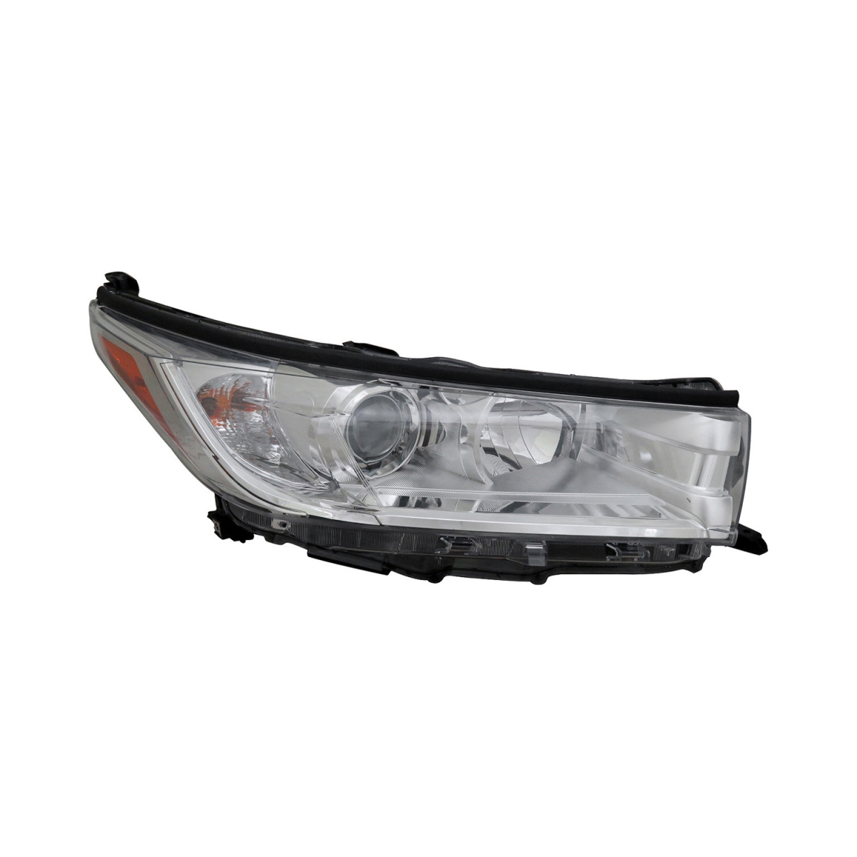 SHETOHIGH17-150Q-2 CAPA Right Hand Headlamp Assembly for 2017-2019 Toyota Highlander LE-LE Plus-XLE - Chrome Bezel