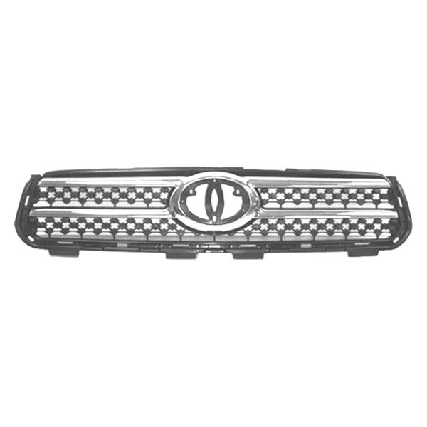 SHE8120B-99-1 Grille with Chrome Molding for 2006-2008 Toyota RAV4 Limited 2.4L Engine - Matte Black