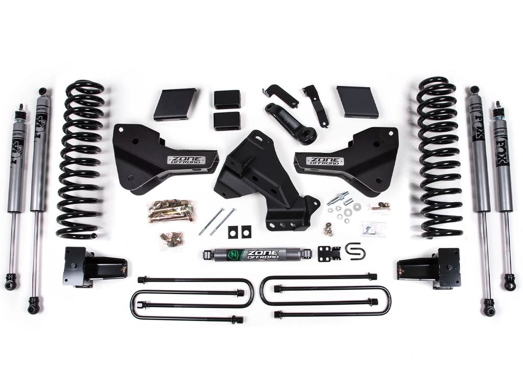 ZORF145F 5 in. Radius Arm Drop Lift Kit with 3 in. Rear Block Fox 2.0 Adventure Front & Rear Shocks for 2023C F350 DRW Gas 4WD