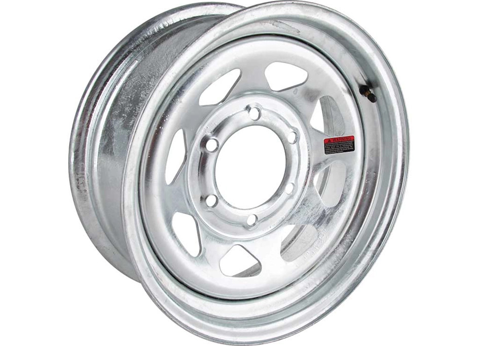 TWRRT3240 6 x 5.5 in. Bolt Pattern 0 mm Offset 4.28 in. Center Bore 15 x 6 in. 8-Spoke Wheel Rim, Galvanized - 2830 lbs