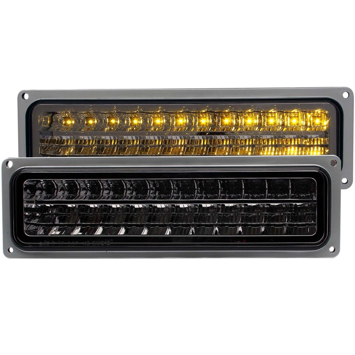 Full Size Parking Signal Light, Smoke Lens - Black Housing