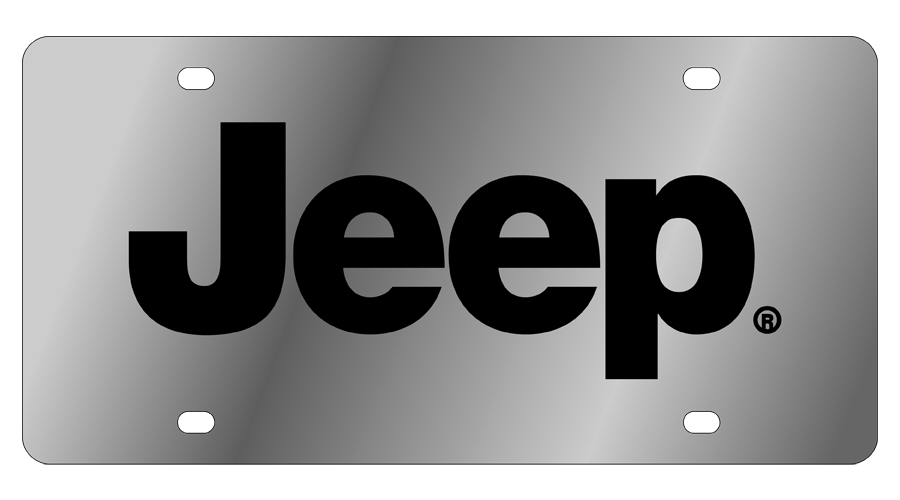 1418-1 Jeep Logo Type Black License Plate