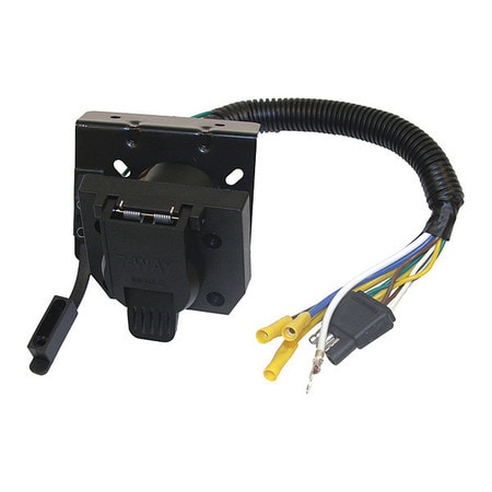 7-Way Dual-Plug Trailer Connector with 10 Inch Prewired Harness