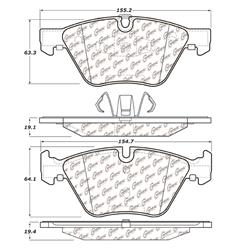CEN105.10611 Premium Posi-Quiet Ceramic Brake Pads with Hardware for 2008-2013 BMW 128I