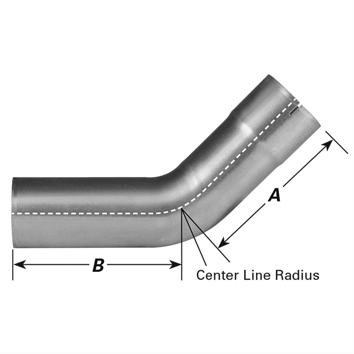 APE10727 6 in. 45 deg - 4 in. dia., Id-Od, 12-12 Clear Aluminized Elbow