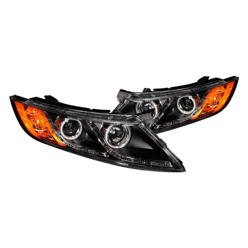 Anzo, USA  11-13 Optima Projector Halo CCFL Headlights, Black & Clear