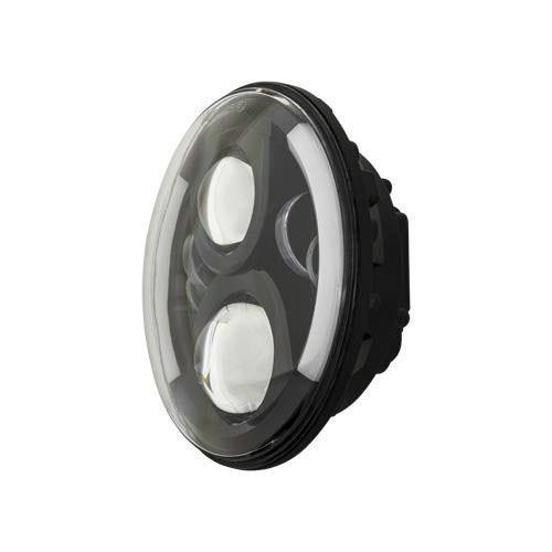 METHE-BHL703 7 in. 6 LED Round Motorcycle Headlight - Black Front