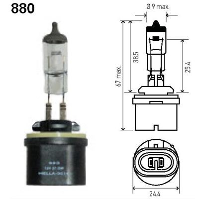 HEL890 12V 27W Halogen Bulb for PG13 T3.25