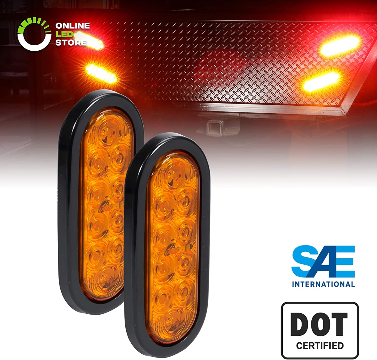 Picture of Custer Products CUPCPL50A 6 in. Amber Oval LED Trailer Tail Light&#44; 4 LEDS