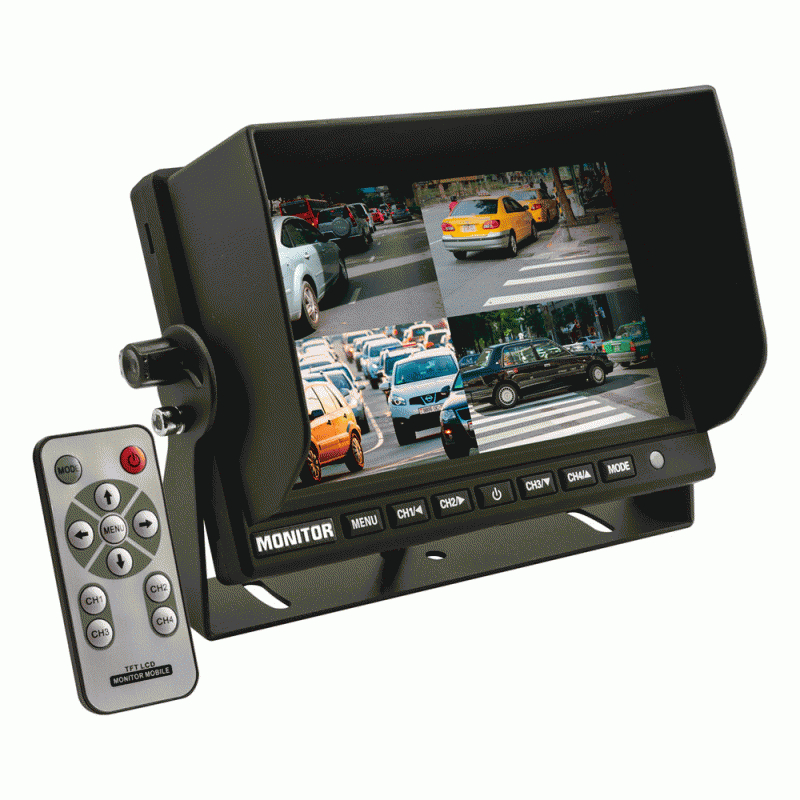 METTE-7VS-4 7 in. Quad Camera Input Monitor