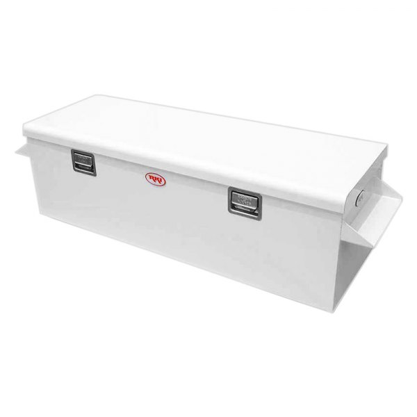 M60-1 Single Lid Steel Chest Tool Box with Floor Mounts for 8 ft. Beds - White