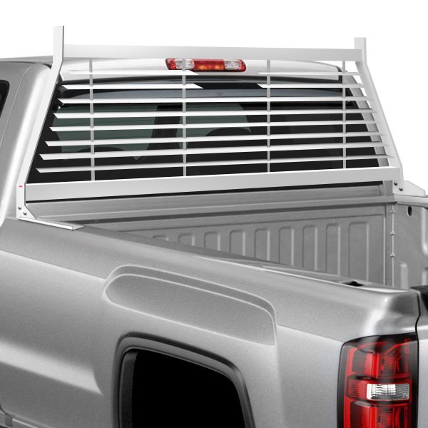 RKIWG10 Window Grille Steel Louvered Cab Rack Full Size for 2004 Plus F150, Super Duty, White