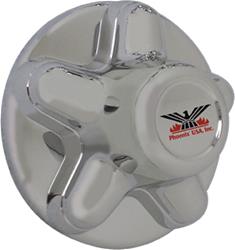 Fits 5 Lug Wheels, 4-1/2" Diameter, Closed Style, Chrome Plated, ABS Plastic, Single