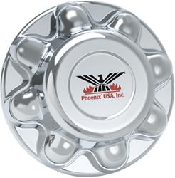 Phoenix USA 8 Lug On 6.5" Bolt Circle Chrome ABS Hub Cover (QT765CHN)