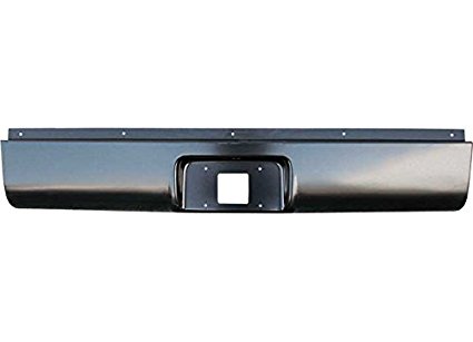Rear Steel Roll Pan with Cut Out & Tag Light for 1999-2006 Silverado & Sierra, Balck