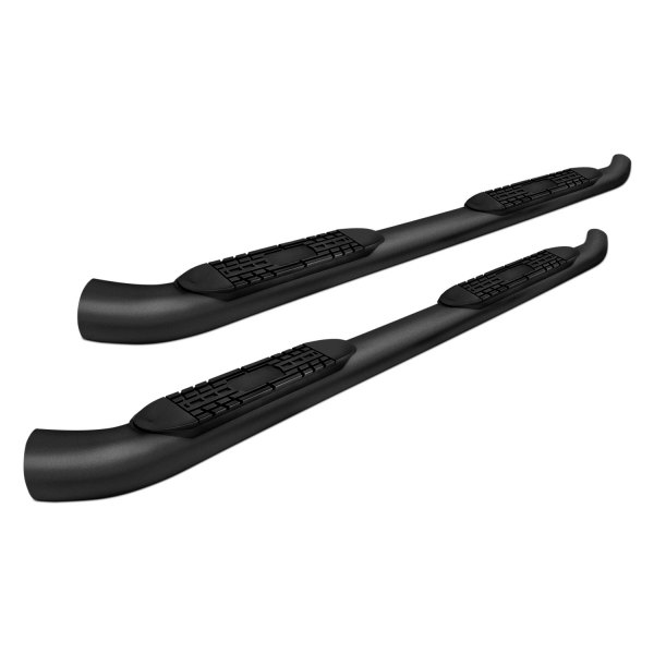 Silverado/Sierra Oval Curved Step Bars - Black - 4 in. - Body Mount