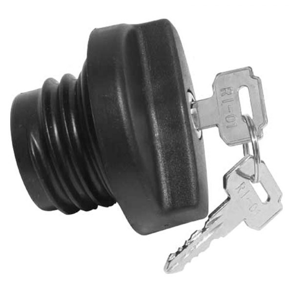 RDS RDS011537 Locking Plastic Fuel Cap, Threaded Type with 2 Keys - Black