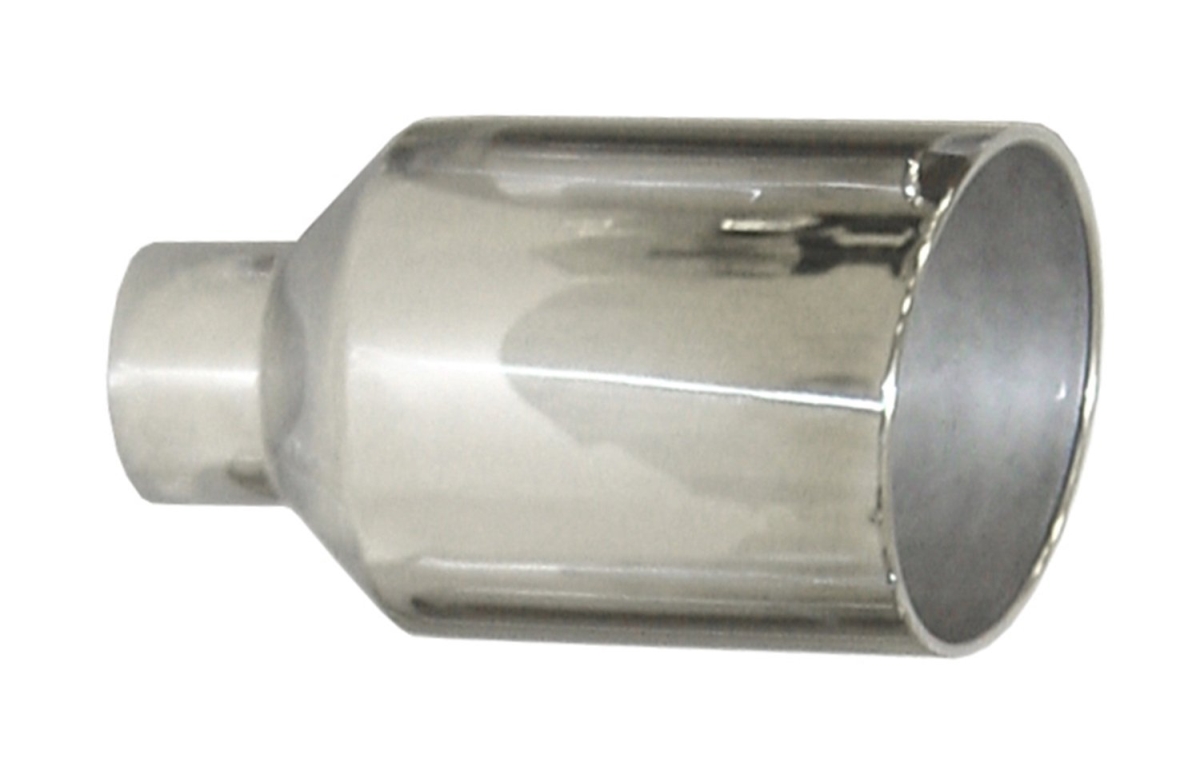 4 x 10 x 18 in. Rolled Bolt on Tail Pipe Tip, White