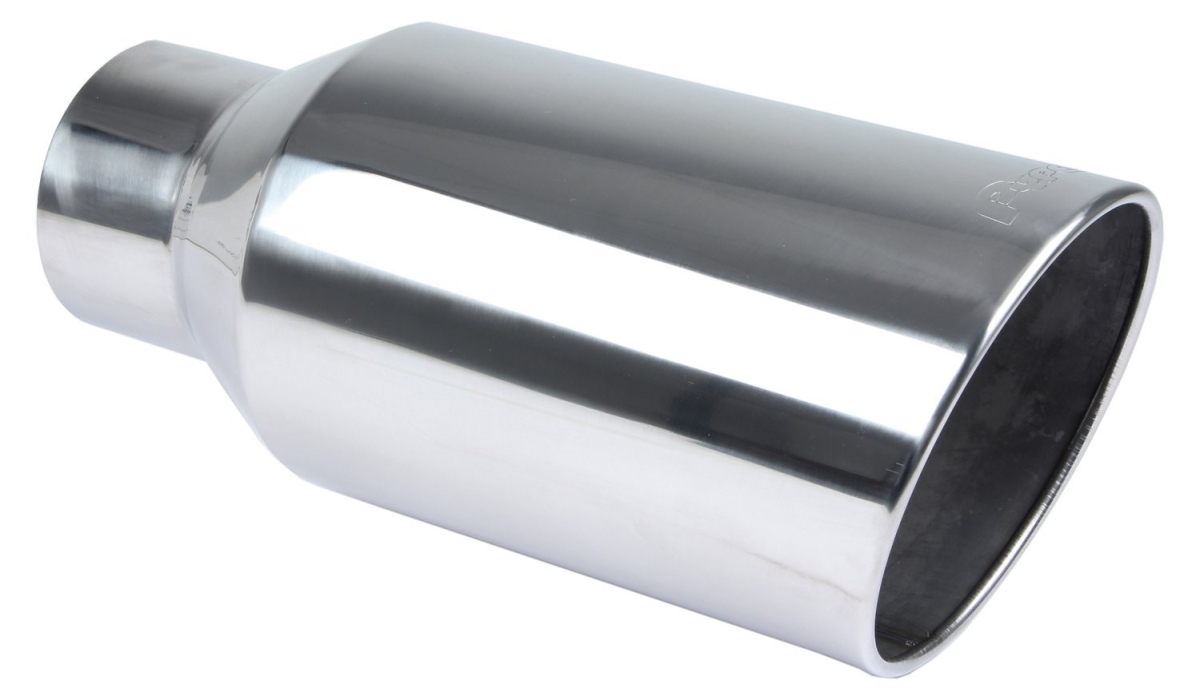PYPEVT508 5 x 8 x 18 in. Rolled Bolt on Tail Pipe Tip, White