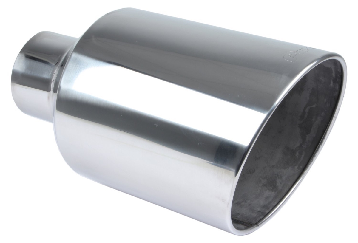 5 x 10 x 18 in. Rolled Bolt on Tail Pipe Tip - White