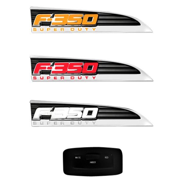 REC264286CH Illuminated Emblems for 2011-2016 F350 - Chrome, 2 Piece -  RECON TRUCK ACCESSORIES