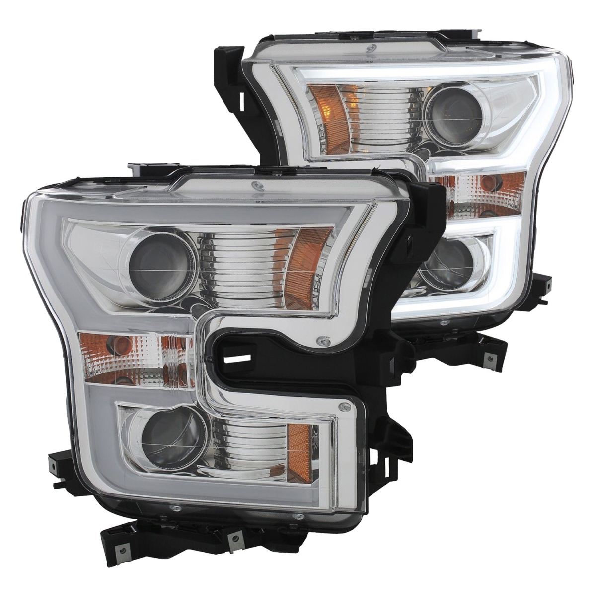 , USA 111348 15-16 F150 Projector Plank Style Headlight with Chrome Clear Amber -  ANZO