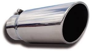 4 x 12 in. Slant Diesel Series Round Rolled Edge Angle Cut Bolt-On Exhaust Tip
