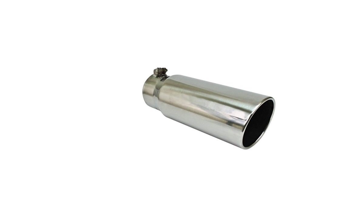 6 in Slant Diesel Series Round Rolled Edge Angle Cut Bolt-On Exhaust Tip