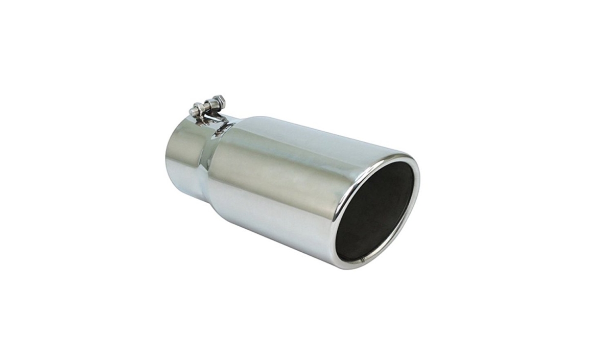 6 in. Slant Diesel Series Round Rolled Edge Angle Cut Bolt-On Exhaust Tip