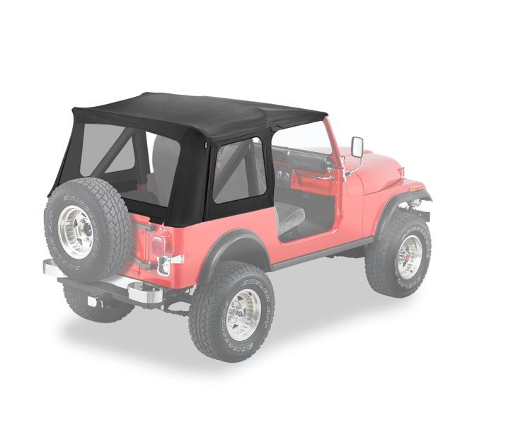BES55799-15 Supertop Classic Replacement Skins Clear Windows for 1976-1986 CJ7, Black Denim