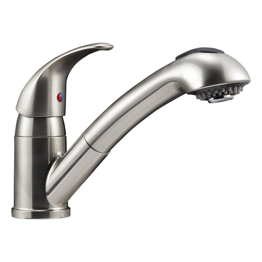 DFTDF-NMK852-SN RV Kitchen Pull-Out Faucet with Lever, Brushed Satin Nickel