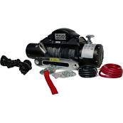 10000 lbs Electric Winch 12V with Synthetic Rope - Black Satin